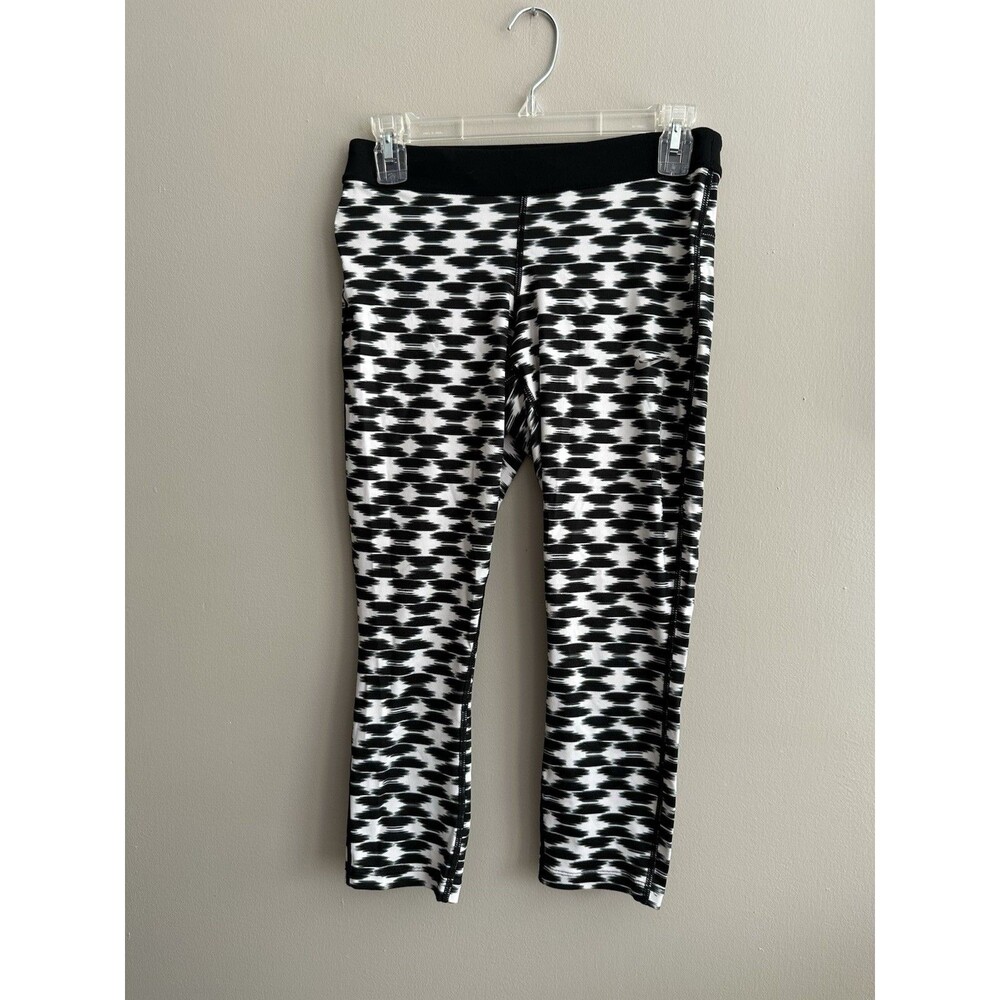 Nike Dri-Fit Capri Leggings Athletic Workout Black and White Size Small Women's